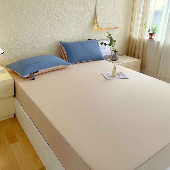 91家纺网 家纺一手货源 找家纺 恋之语 2025新款纯色亲肤舒适麻绳款床笠 浅咖