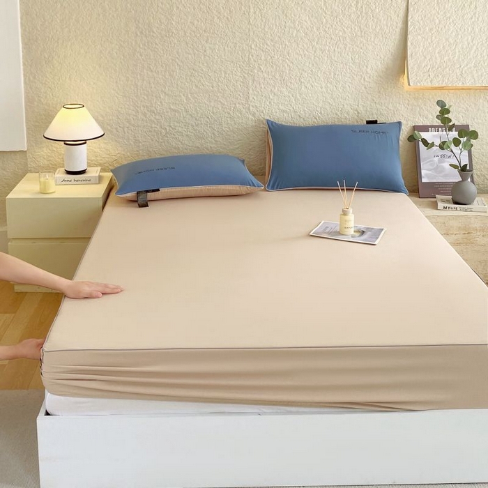 91家纺网 家纺一手货源 找家纺 恋之语 2025新款纯色亲肤舒适麻绳款床笠 浅咖