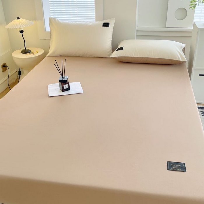 91家纺网 家纺一手货源 找家纺 （总）恋之语 2025新款纯色亲肤舒适贴布标单床笠90克