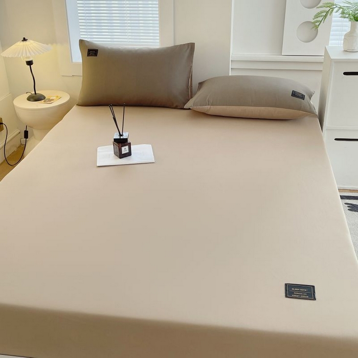 91家纺网 家纺一手货源 找家纺 （总）恋之语 2025新款纯色亲肤舒适贴布标单床笠90克