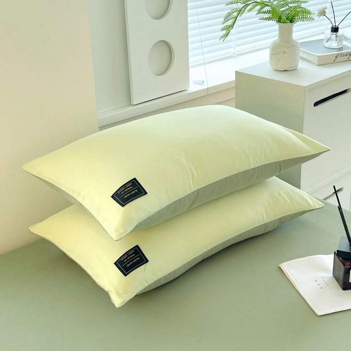 91家纺网 家纺一手货源 找家纺 恋之语 2025新款纯色亲肤舒适贴布标单床笠90克 芥末绿