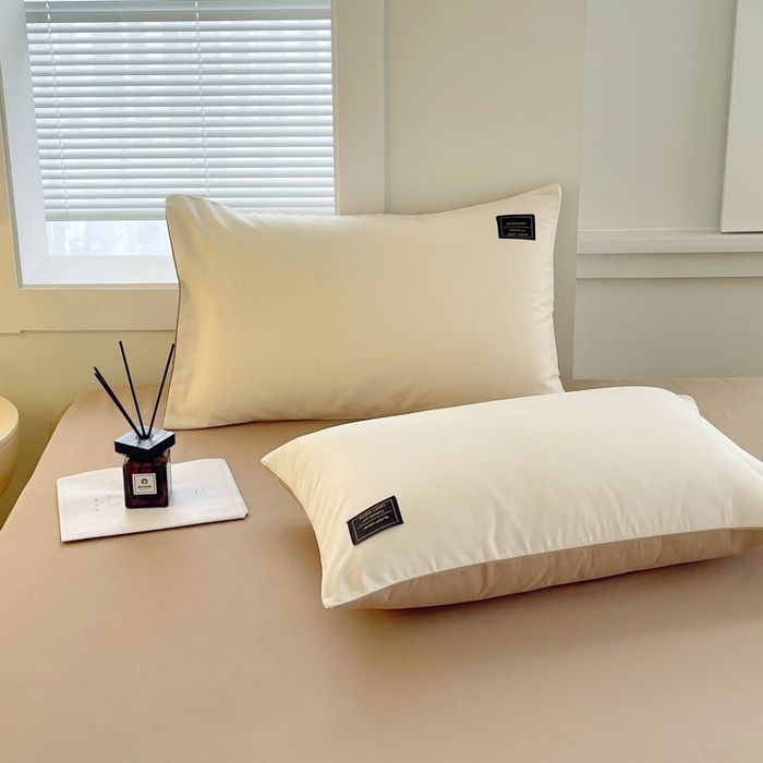 91家纺网 家纺一手货源 找家纺 恋之语 2025新款纯色亲肤舒适贴布标单床笠90克 卡其