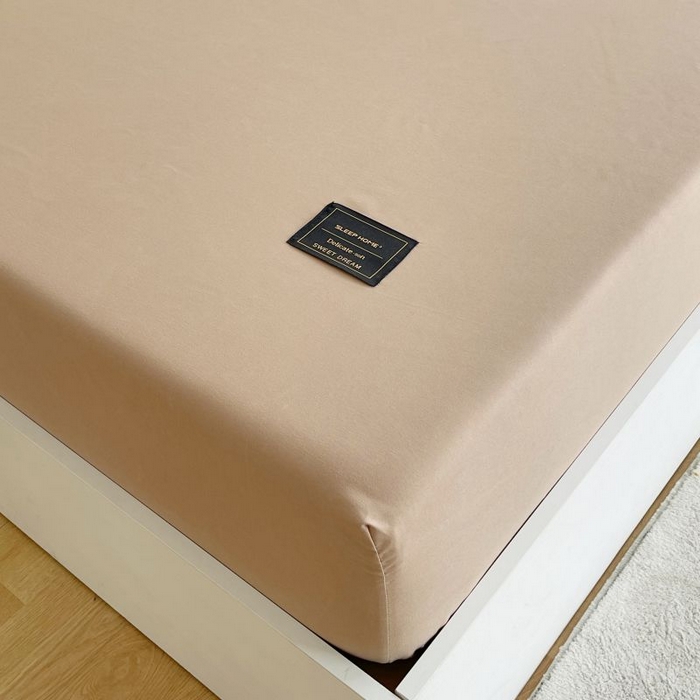 91家纺网 家纺一手货源 找家纺 恋之语 2025新款纯色亲肤舒适贴布标单床笠90克 卡其