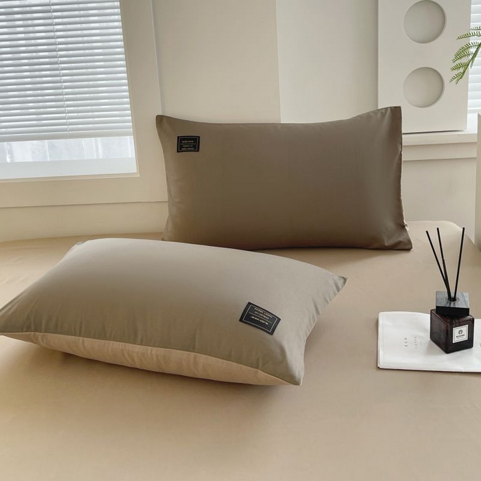 91家纺网 家纺一手货源 找家纺 恋之语 2025新款纯色亲肤舒适贴布标单床笠90克 卡其灰2