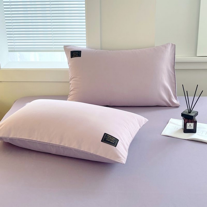 91家纺网 家纺一手货源 找家纺 恋之语 2025新款纯色亲肤舒适贴布标单床笠90克 罗兰紫