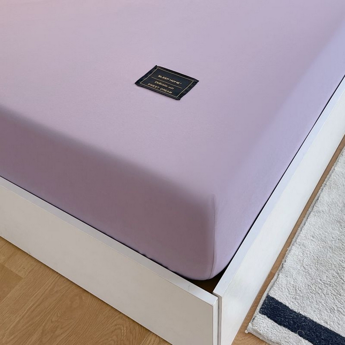 91家纺网 家纺一手货源 找家纺 恋之语 2025新款纯色亲肤舒适贴布标单床笠90克 罗兰紫