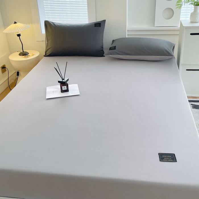 恋之语 2025新款纯色亲肤舒适贴布标单床笠90克 浅灰