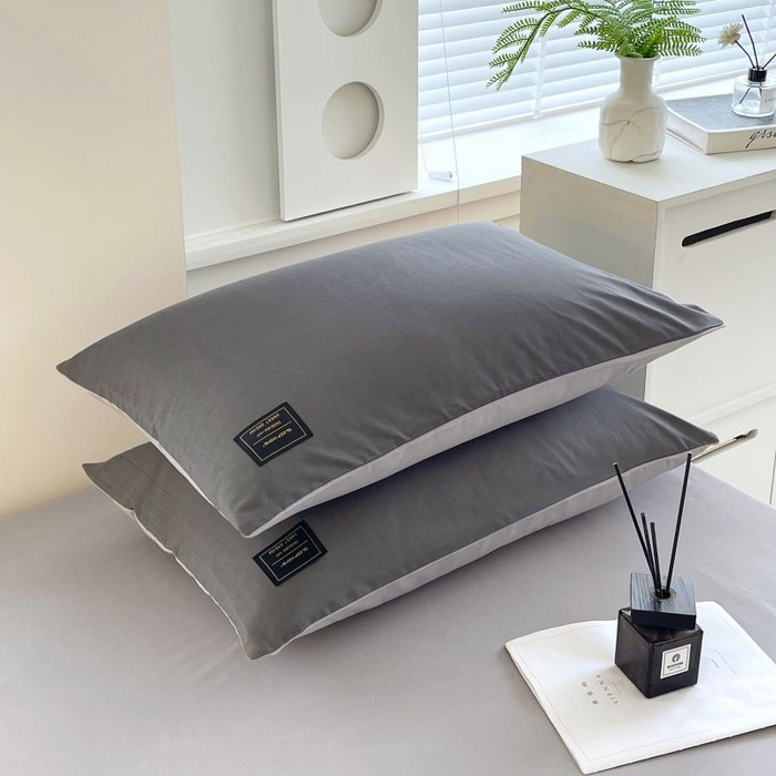 91家纺网 家纺一手货源 找家纺 恋之语 2025新款纯色亲肤舒适贴布标单床笠90克 浅灰