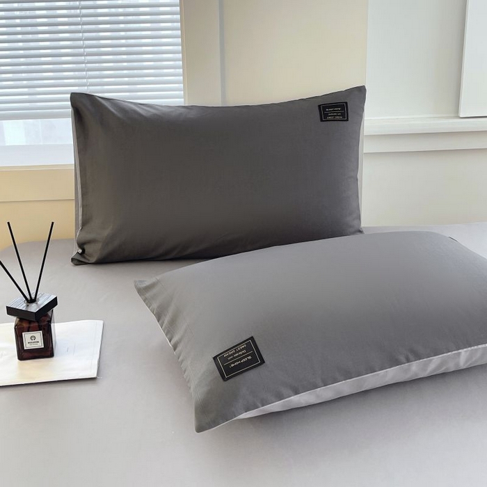 91家纺网 家纺一手货源 找家纺 恋之语 2025新款纯色亲肤舒适贴布标单床笠90克 浅灰