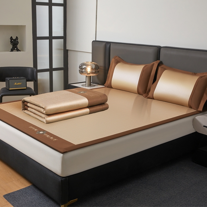 91家纺网 家纺一手货源 找家纺 （总）全季家居 2025新款A类抗菌防螨幸运星系列冰藤席凉席席子