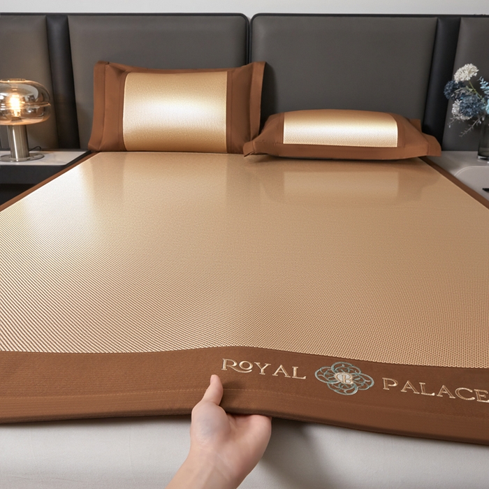 全季家居 2025新款A类抗菌防螨幸运星系列冰藤席凉席席子 金咖 床席