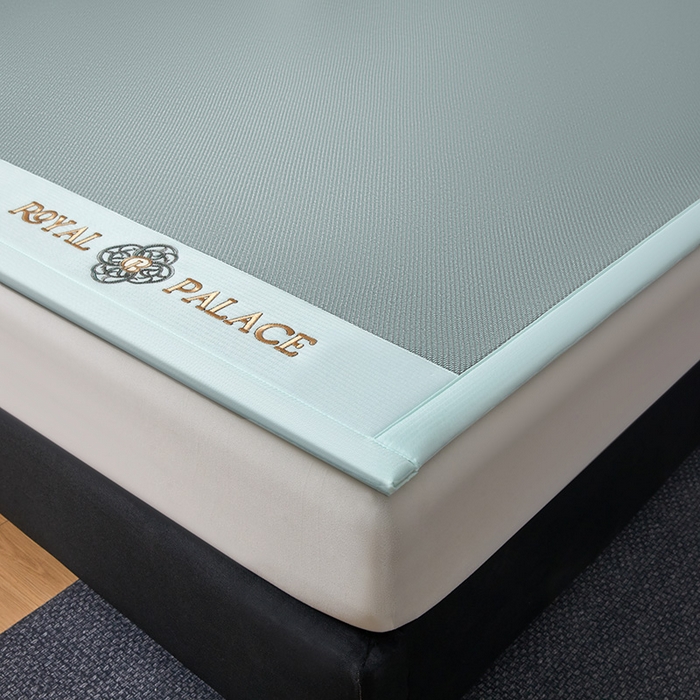 91家纺网 家纺一手货源 找家纺 全季家居 2025新款A类抗菌防螨幸运星系列冰藤席凉席席子 水绿 床席