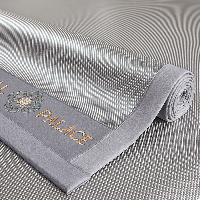 91家纺网 家纺一手货源 找家纺 全季家居 2025新款A类抗菌防螨幸运星系列冰藤席凉席席子 银灰 床席