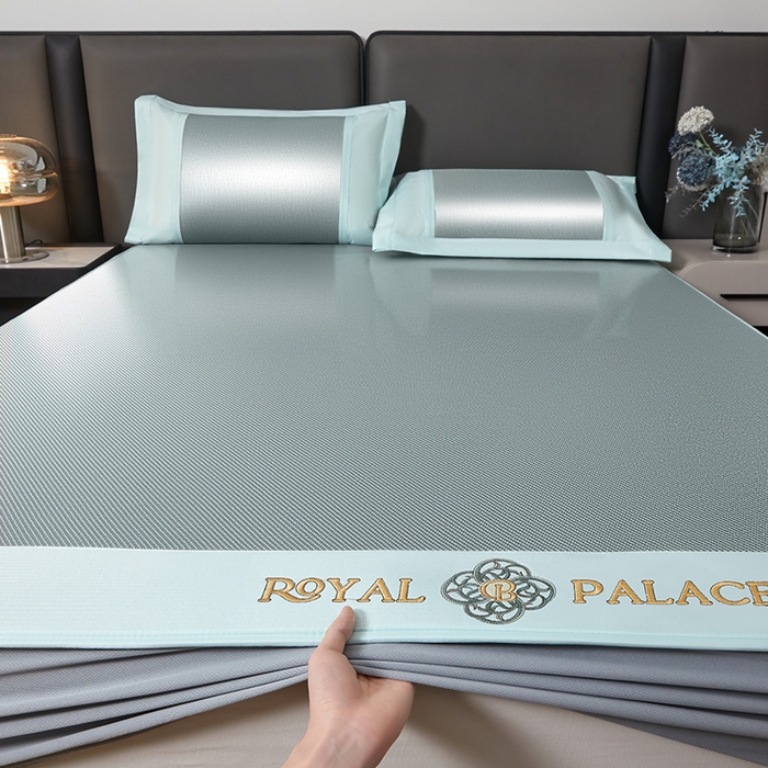 全季家居 2025新款A类抗菌防螨幸运星系列冰藤席凉席席子 水绿 床笠