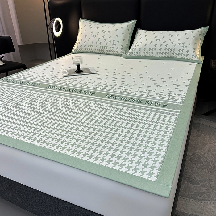 91家纺网 家纺一手货源 找家纺 （总）全季家居 2025新款A类轻奢系列数码印花冰藤席凉席席子