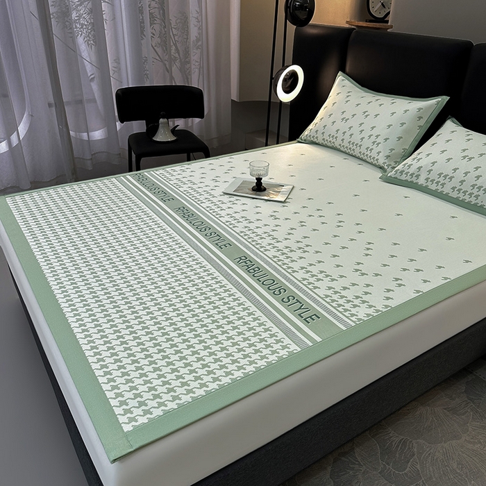 91家纺网 家纺一手货源 找家纺 （总）全季家居 2025新款A类轻奢系列数码印花冰藤席凉席席子