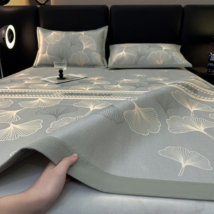 91家纺网 家纺一手货源 找家纺 （总）全季家居 2025新款A类轻奢系列数码印花冰藤席凉席席子