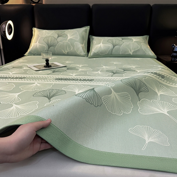 91家纺网 家纺一手货源 找家纺 （总）全季家居 2025新款A类轻奢系列数码印花冰藤席凉席席子