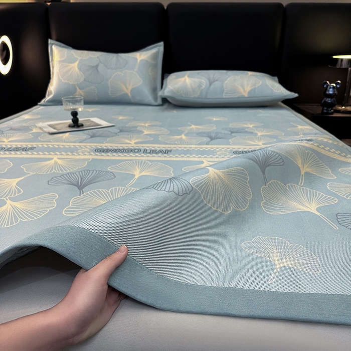 91家纺网 家纺一手货源 找家纺 （总）全季家居 2025新款A类轻奢系列数码印花冰藤席凉席席子