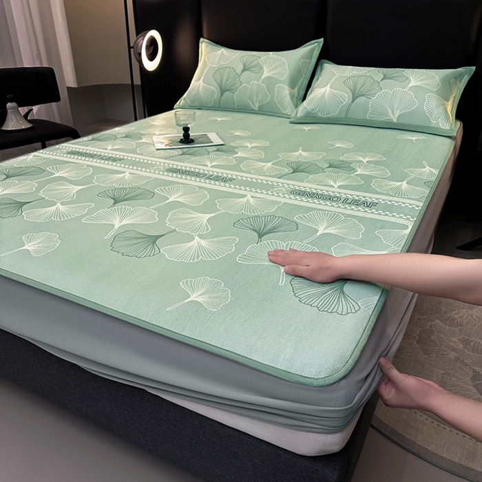 91家纺网 家纺一手货源 找家纺 （总）全季家居 2025新款A类轻奢系列数码印花冰藤席凉席席子