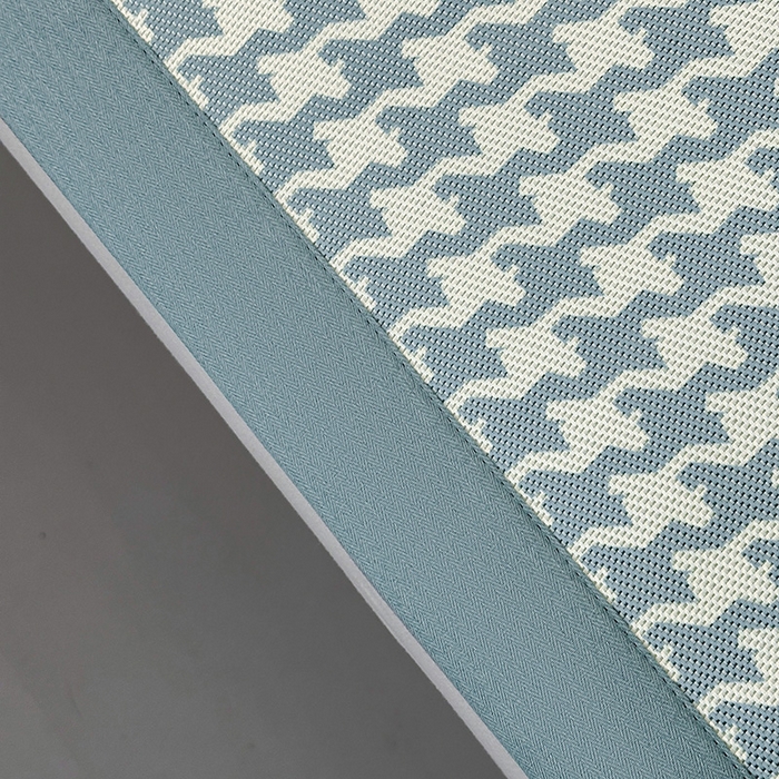 91家纺网 家纺一手货源 找家纺 全季家居 2025新款A类轻奢系列数码印花冰藤席凉席席子 千鸟格-深蓝 床席