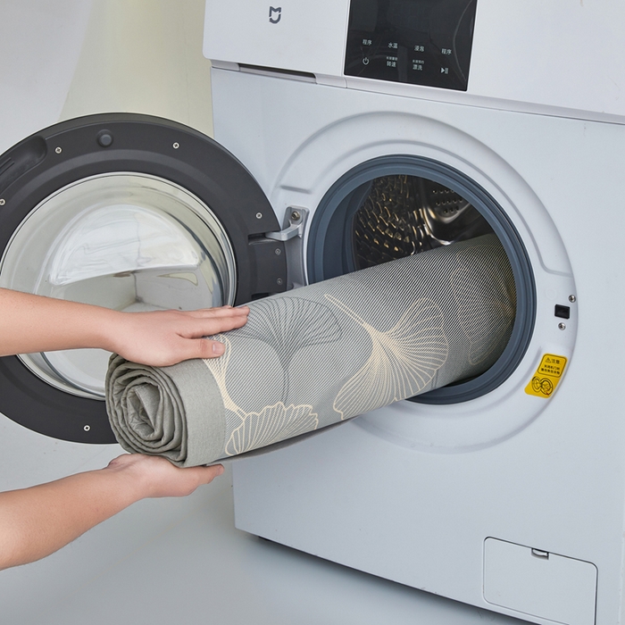 91家纺网 家纺一手货源 找家纺 全季家居 2025新款A类轻奢系列数码印花冰藤席凉席席子 杏叶语-灰金 床席