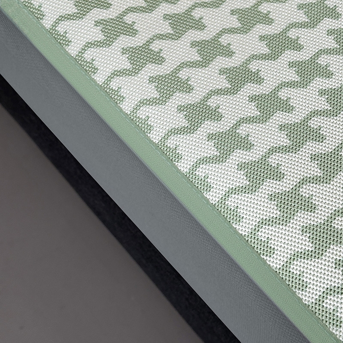 91家纺网 家纺一手货源 找家纺 全季家居 2025新款A类轻奢系列数码印花冰藤席凉席席子 千鸟格-浅绿 床笠