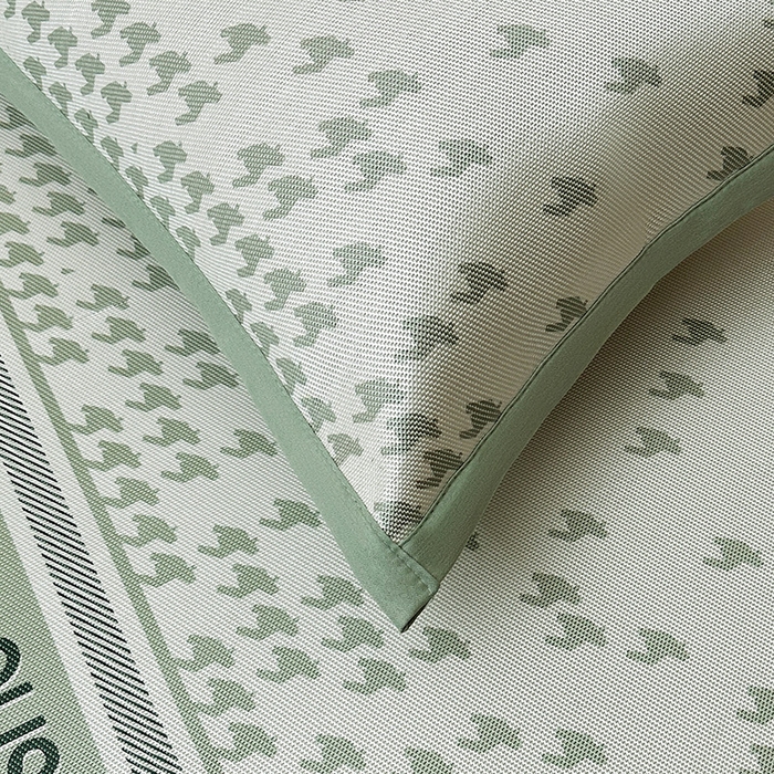 91家纺网 家纺一手货源 找家纺 全季家居 2025新款A类轻奢系列数码印花冰藤席凉席席子 千鸟格-浅绿 床笠