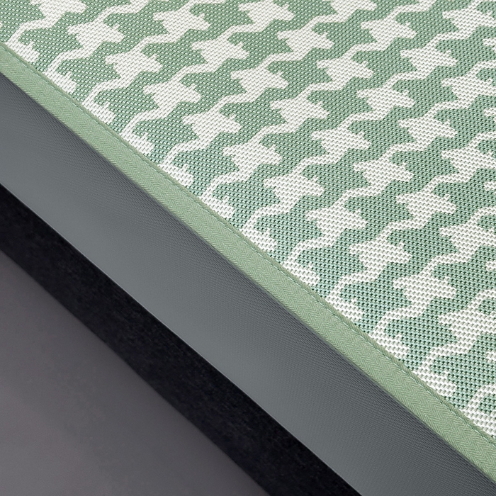 91家纺网 家纺一手货源 找家纺 全季家居 2025新款A类轻奢系列数码印花冰藤席凉席席子 千鸟格-水绿 床笠