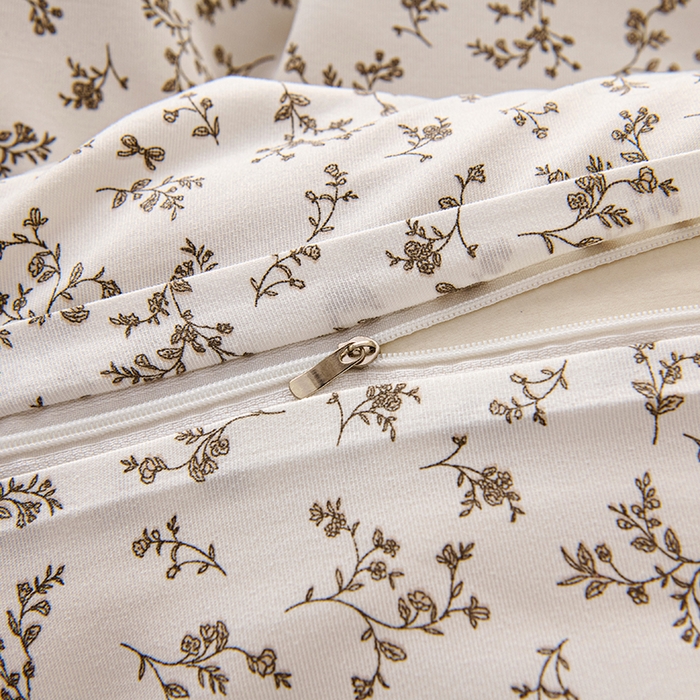 91家纺网 家纺一手货源 找家纺 爱诗诺家纺 2025新款有氧高克重针织棉双层纱四件套 黛秋