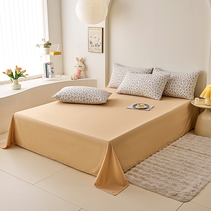 91家纺网 家纺一手货源 找家纺 爱诗诺家纺 2025新款有氧高克重针织棉双层纱四件套 黛秋