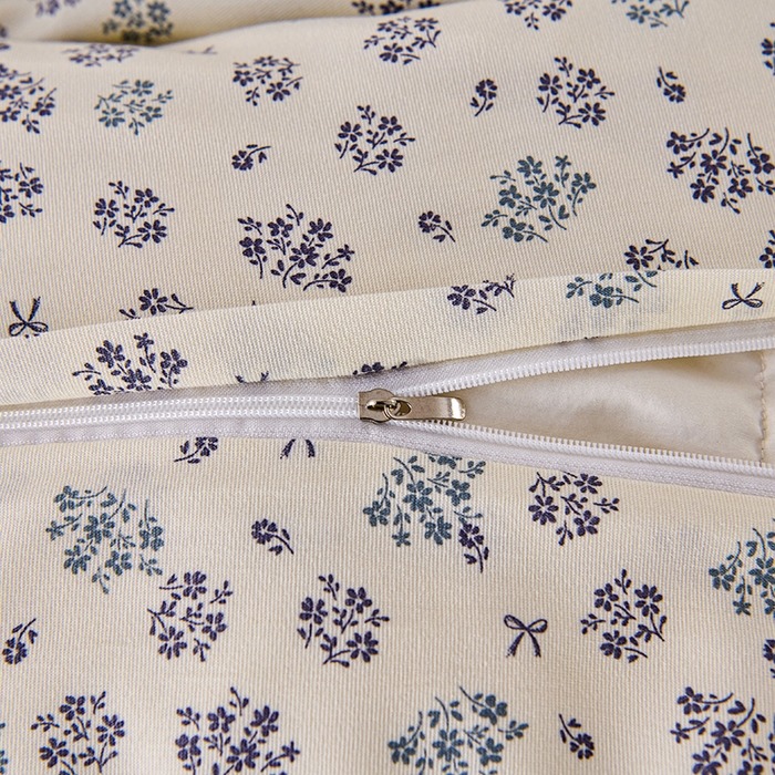 91家纺网 家纺一手货源 找家纺 爱诗诺家纺 2025新款有氧高克重针织棉双层纱四件套 蓝梦