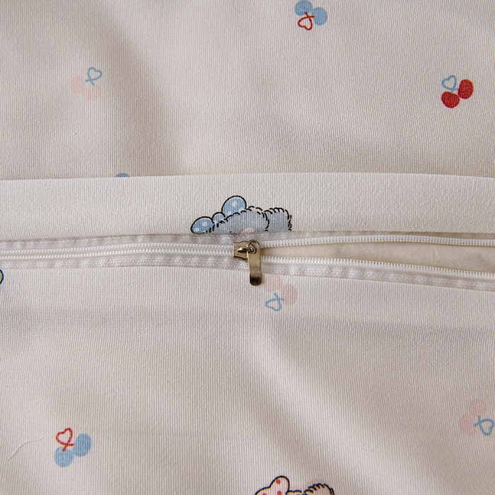 91家纺网 家纺一手货源 找家纺 爱诗诺家纺 2025新款有氧高克重针织棉双层纱四件套 萌趣