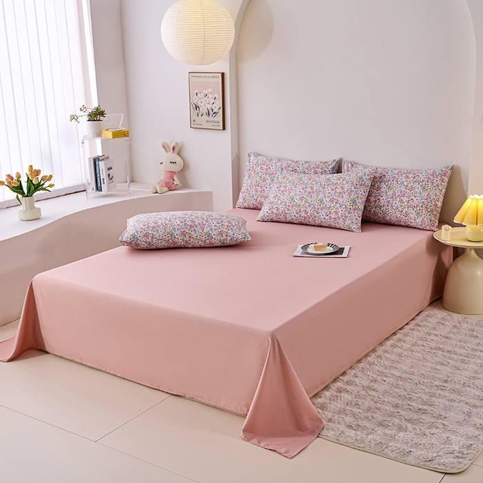 91家纺网 家纺一手货源 找家纺 爱诗诺家纺 2025新款有氧高克重针织棉双层纱四件套 米娅