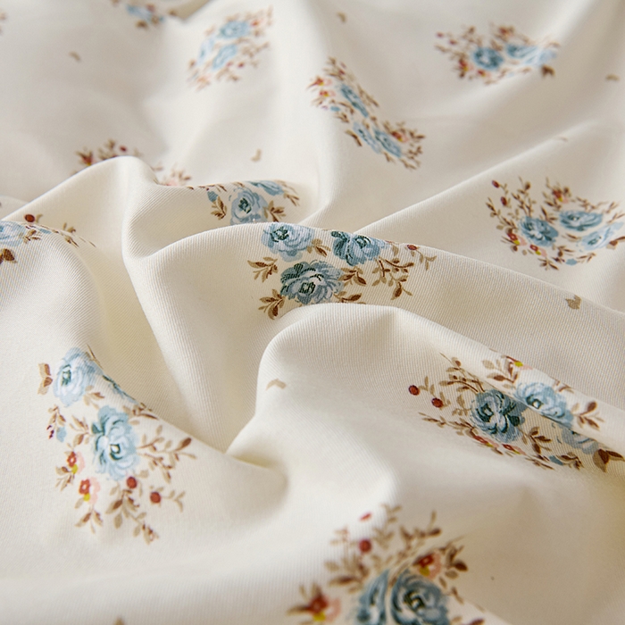 91家纺网 家纺一手货源 找家纺 爱诗诺家纺 2025新款有氧高克重针织棉双层纱四件套 清欢