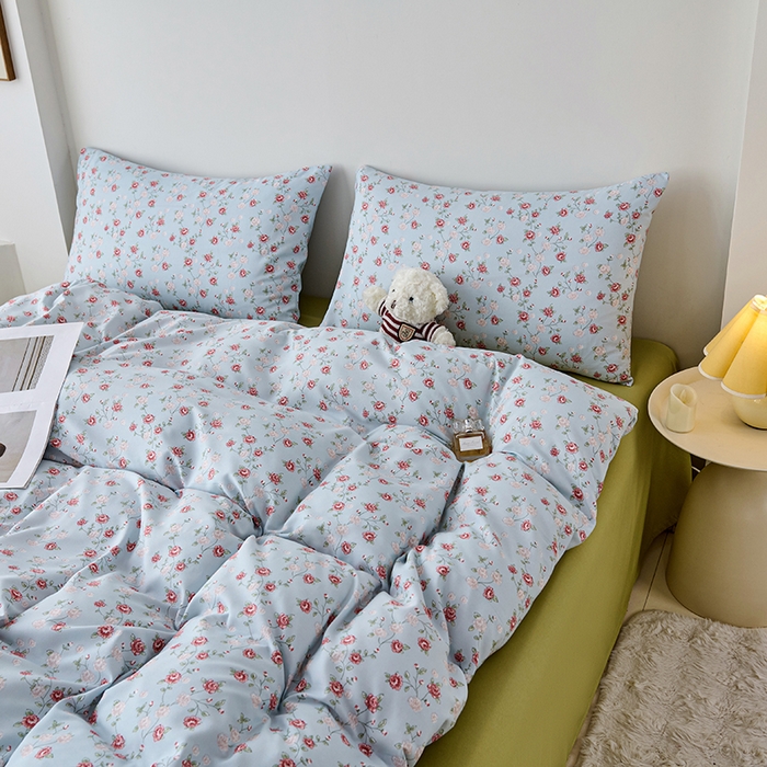 91家纺网 家纺一手货源 找家纺 爱诗诺家纺 2025新款有氧高克重针织棉双层纱四件套 伊洛