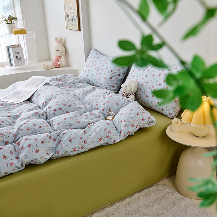 91家纺网 家纺一手货源 找家纺 爱诗诺家纺 2025新款有氧高克重针织棉双层纱四件套 伊洛