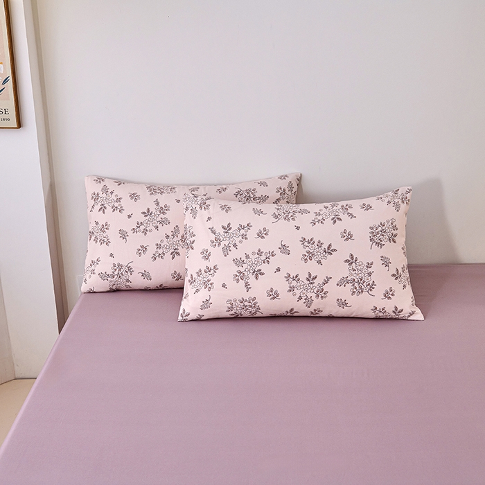 91家纺网 家纺一手货源 找家纺 爱诗诺家纺 2025新款有氧高克重针织棉双层纱四件套 悠然