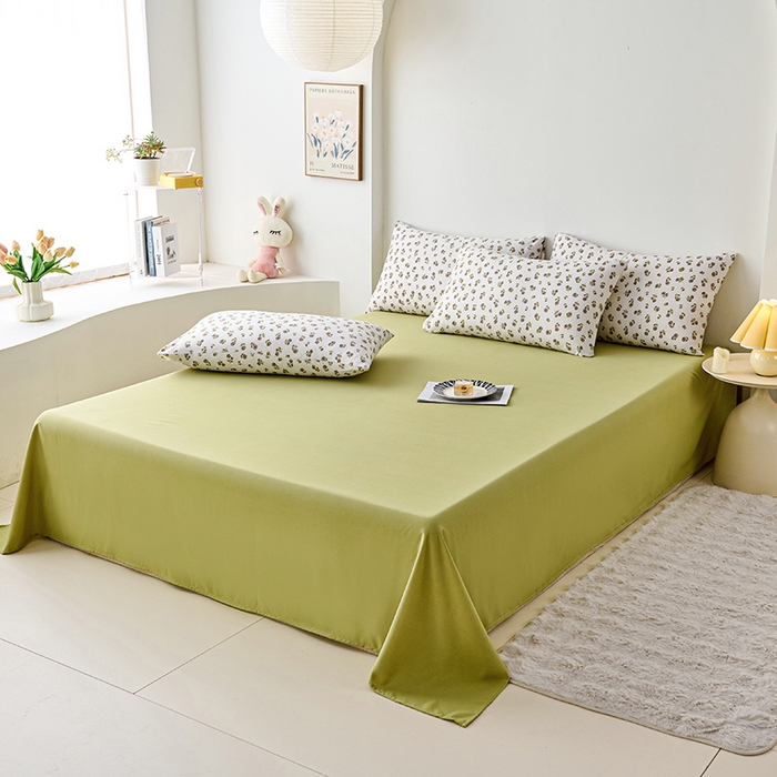 91家纺网 家纺一手货源 找家纺 爱诗诺家纺 2025新款有氧高克重针织棉双层纱四件套 余笙