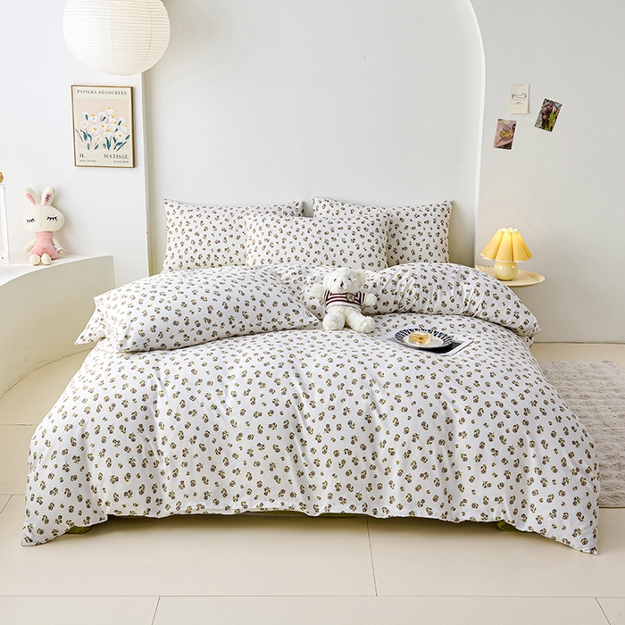 91家纺网 家纺一手货源 找家纺 爱诗诺家纺 2025新款有氧高克重针织棉双层纱四件套 余笙