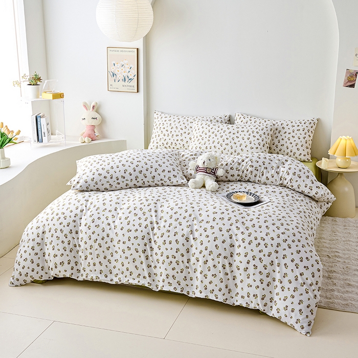 91家纺网 家纺一手货源 找家纺 爱诗诺家纺 2025新款有氧高克重针织棉双层纱四件套 余笙