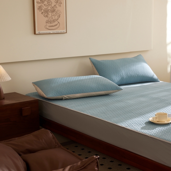 91家纺网 家纺一手货源 找家纺 （总）佑先生 2025新款A类凉感豆豆席床笠三件套