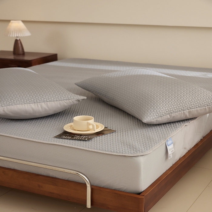 91家纺网 家纺一手货源 找家纺 佑先生 2025新款A类凉感豆豆席床笠三件套 凉感豆豆席-灰