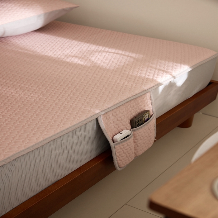 91家纺网 家纺一手货源 找家纺 佑先生 2025新款A类凉感豆豆席床笠三件套 凉感豆豆席-粉