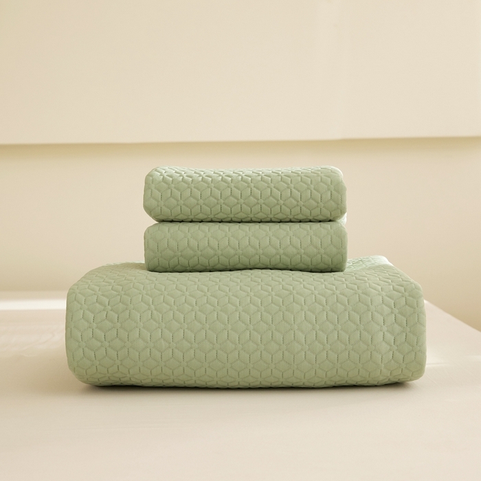 91家纺网 家纺一手货源 找家纺 佑先生 2025新款A类凉感豆豆席床笠三件套 凉感豆豆席-绿