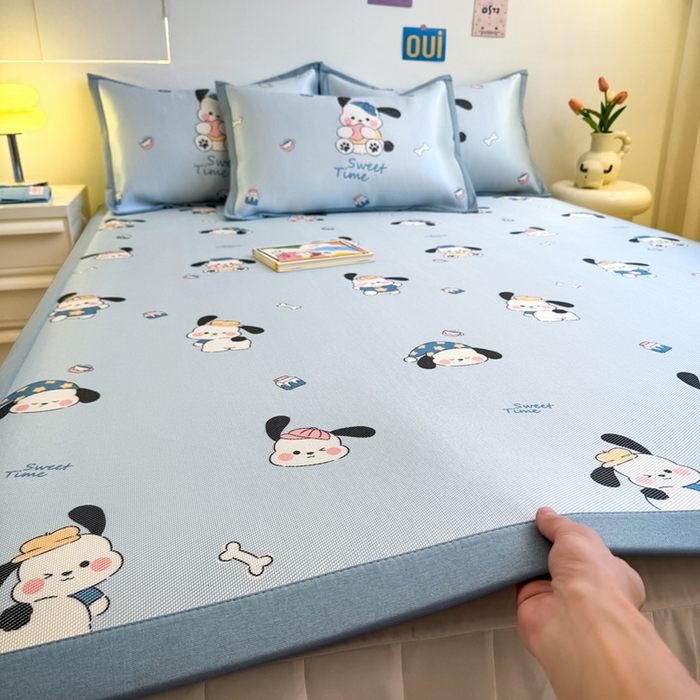 全季家居 2025新款A类小清新数码印花冰藤席凉席席子 调皮小狗 床席