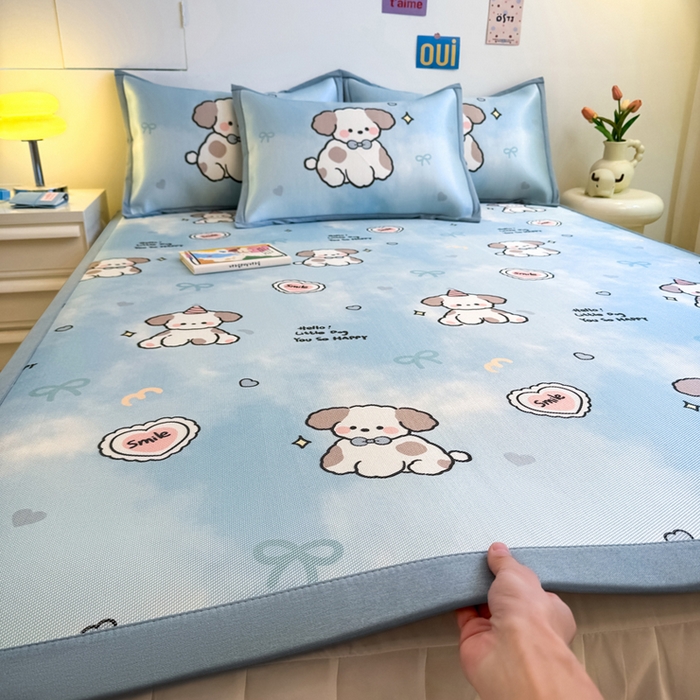 全季家居 2025新款A类小清新数码印花冰藤席凉席席子 微笑小狗 床席