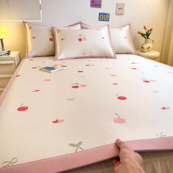 全季家居 2025新款A类小清新数码印花冰藤席凉席席子 小樱桃 床席