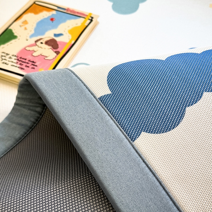 91家纺网 家纺一手货源 找家纺 全季家居 2025新款A类小清新数码印花冰藤席凉席席子 云朵 床席