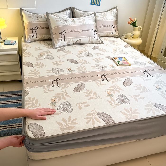 全季家居 2025新款A类小清新数码印花冰藤席凉席席子 复古花园 床笠